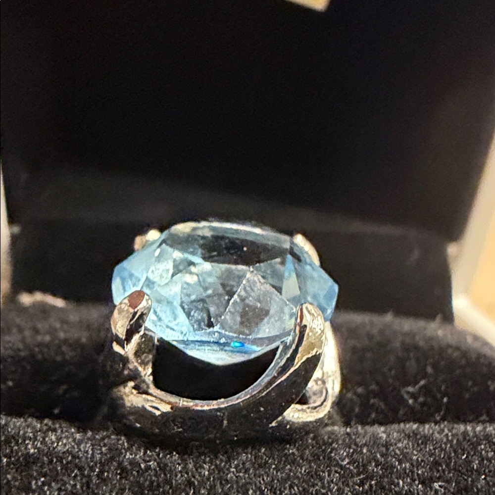 💍 Sterling Silver Blue Gemstone Ring – Size 7.75–8 NEW - Picture 6 of 12